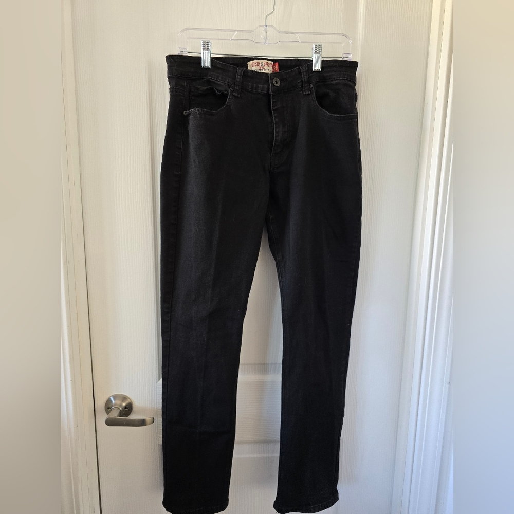 Men's Black Straight-Leg Jeans Hudson And Barrow
